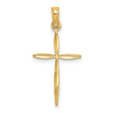 Image of 10k Yellow Gold Shiny-Cut with Tapered Ends Cross Pendant
