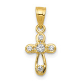 Image of 10k Yellow Gold Small CZ Cross Pendant 10C1108
