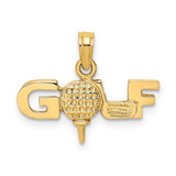 Image of 10k Yellow Gold Solid Polished Golf Pendant