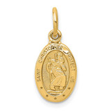 Image of 10K Yellow Gold Solid Satin Polished St. Christopher Pendant 10C90