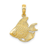 Image of 10k Yellow Gold Textured Fish Pendant