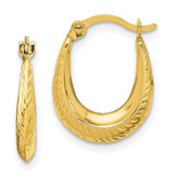 Image of 15mm 10k Yellow Gold Textured Hollow Hoop Earrings