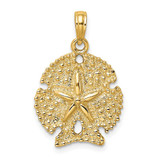 Image of 10K Yellow Gold Textured Sand Dollar Pendant