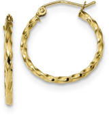 Image of 21.53mm 10k Yellow Gold Twist Polished Hoop Earrings 10TC390