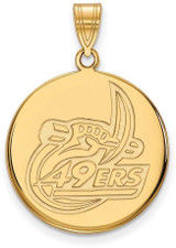 Image of 10K Yellow Gold U of North Carolina at Charlotte Large Disc Pendant by LogoArt