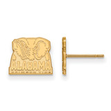 10K Yellow Gold University of Alabama X-Small Post Earrings by LogoArt 1Y066UAL