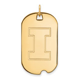 10K Yellow Gold University of Illinois Large Dog Tag by LogoArt