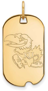 Image of 10K Yellow Gold University of Kansas Small Dog Tag by LogoArt