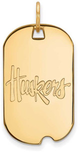 Image of 10K Yellow Gold University of Nebraska Small Dog Tag by LogoArt (1Y013UNE)