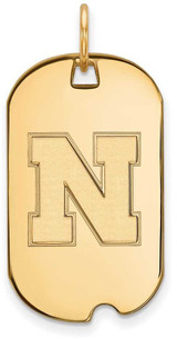 Image of 10K Yellow Gold University of Nebraska Small Dog Tag by LogoArt (1Y054UNE)