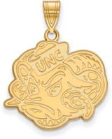 Image of 10K Yellow Gold University of North Carolina Large Pendant by LogoArt (1Y054UNC)