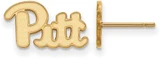 Image of 10K Yellow Gold University of Pittsburgh X-Small Post Earrings by LogoArt
