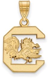 Image of 10K Yellow Gold University of South Carolina Medium Pendant by LogoArt 1Y003USO