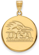 Image of 10K Yellow Gold University of Texas at San Antonio Large Disc Pendant by LogoArt