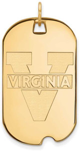 Image of 10K Yellow Gold University of Virginia Large Dog Tag by LogoArt