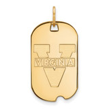 10K Yellow Gold University of Virginia Small Dog Tag by LogoArt