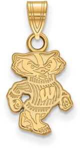 Image of 10K Yellow Gold University of Wisconsin Small Pendant by LogoArt (1Y044UWI)