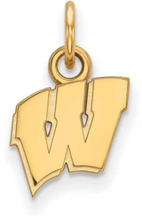 Image of 10K Yellow Gold University of Wisconsin X-Small Pendant by LogoArt (1Y001UWI)
