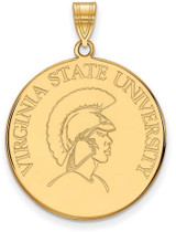 Image of 10K Yellow Gold Virginia State University XL Disc Pendant by LogoArt
