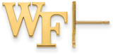 Image of 10K Yellow Gold Wake Forest University Small Post Earrings by LogoArt (1Y062WFU)