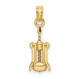 Image of 10K Yellow Gold Wine Opener Pendant