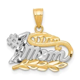 Image of 10k Yellow Gold with Rhodium-Plating #1 Mom Pendant