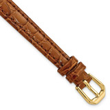 Image of 10mm 6.75" Havana Alligator Style Grain Leather Gold-tone Buckle Watch Band