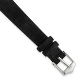 Image of 12mm 6.75" Black Suede Leather Silver-tone Buckle Watch Band