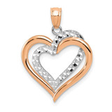 Image of 14K Rose & White Gold Shiny-Cut Heart Pendant