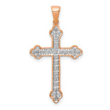 Image of 14K Rose Gold & Rhodium Diamond Cross Pendant