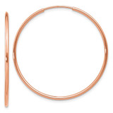 Image of 34.15mm 14k Rose Gold 1.2mm Polished Endless Hoop Earrings XY1239