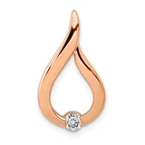 Image of 14K Rose Gold 1/10ctw. Diamond Teardrop Chain Slide Pendant