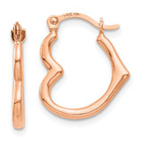 Image of 15.67mm 14k Rose Gold Heart Shaped Hollow Hoop Earrings