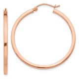 Image of 35mm 14k Rose Gold Lightweight Square Tube Hoop Earrings TF734