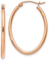 Image of 33mm 14k Rose Gold Oval Hoop Earrings TF594