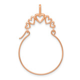 Image of 14K Rose Gold Polished 5-Heart Charm Holder Pendant