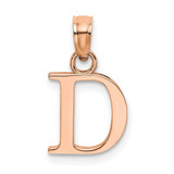 Image of 14k Rose Gold Polished D Block Initial Pendant