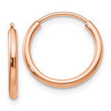 Image of 14mm 14k Rose Gold Polished Endless Tube Hoop Earrings TF781