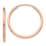 Image of 23mm 14k Rose Gold Polished Endless Tube Hoop Earrings TF784