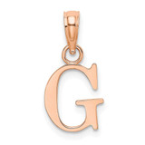 Image of 14k Rose Gold Polished G Block Initial Pendant