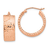 Image of 22mm 14k Rose Gold Shiny-Cut Hoop Earrings