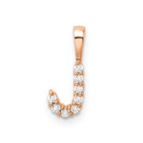 Image of 14K Rose Gold Small Initial J Diamond Pendant