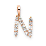 Image of 14K Rose Gold Small Initial N Diamond Pendant
