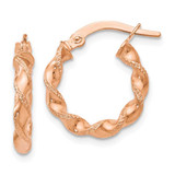 Image of 16mm 14k Rose Gold Twisted Hoop Earrings