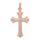 Image of 14k Rose Gold w/ White Rhodium Cross Pendant