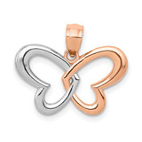 Image of 14k Rose Gold with Rhodium Plated Butterfly Pendant