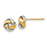 Image of 8mm 14k Two-tone Gold Love Knot Stud Post Earrings