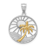 Image of 14K Two-tone Gold Polished Sunset Pendant