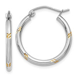 Image of 19mm 14k White Gold & Rhodium Hoop Earrings YE452