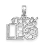 Image of 14K White Gold 100% LEO Pendant